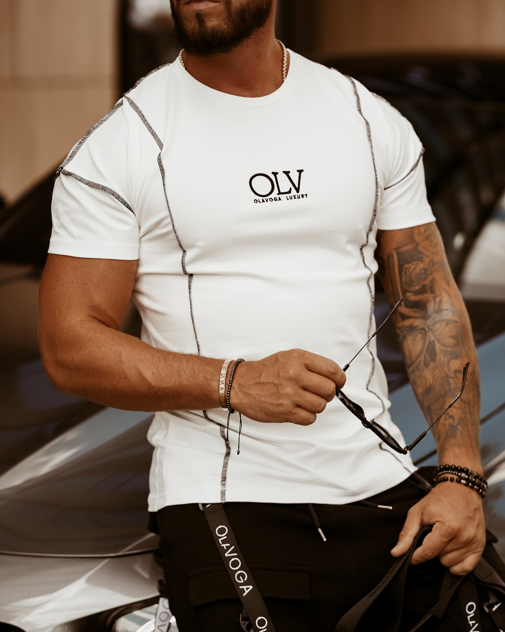 T-shirt męski Seams Ola Voga ecru