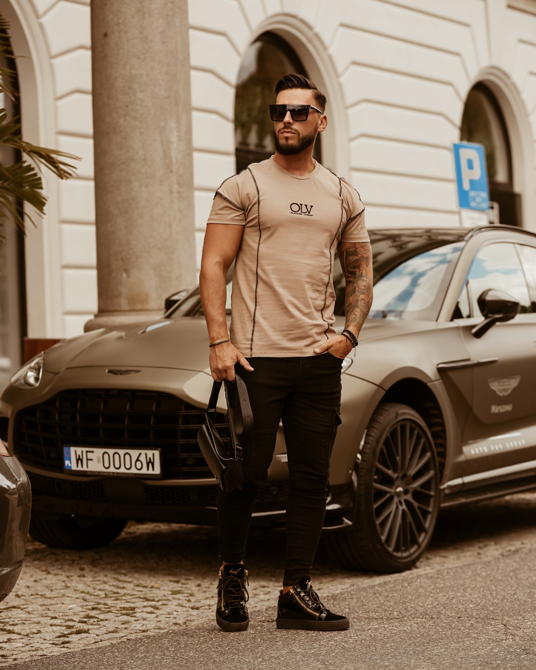 T-shirt męski Seams Ola Voga c. beżowy T-shirt męski Seams Ola Voga c. beżowy