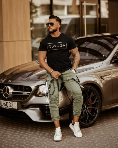 T-shirt męski Gold OlaVoga Man czarny