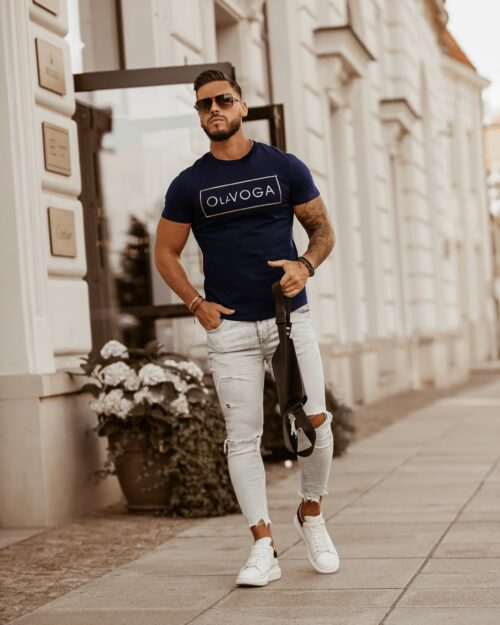 T-shirt męski Gold OlaVoga Man granatowy