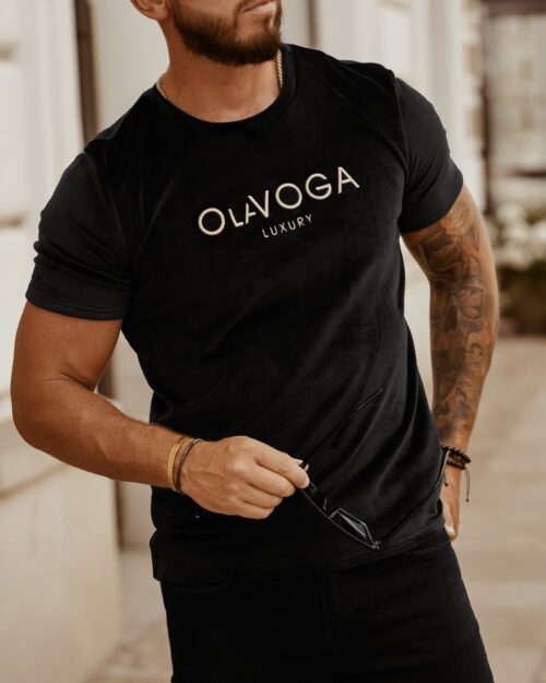 T-shirt męski Luxury Velvet O'la Voga czarny