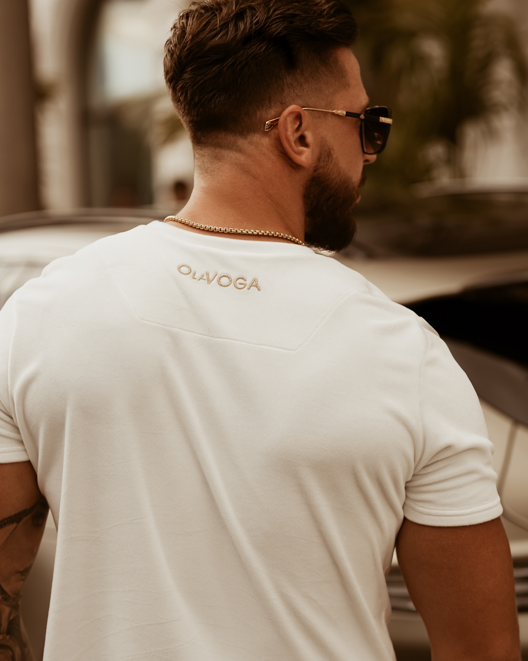 T-shirt męski Luxury Velvet O'la Voga ecru T-shirt męski Luxury Velvet O'la Voga ecru