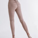 Legginsy prążkowane O'la Voga Slim Legs c.beżowe