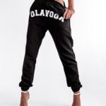 Spodnie dresowe Front Print Ola Voga czarne