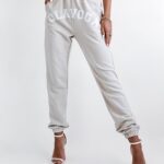 Spodnie dresowe Front Print Ola Voga j.beżowe