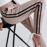 Spodnie z lampasem Bling Sides O'la Voga beżowe