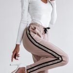 Spodnie z lampasem Bling Sides O'la Voga beżowe