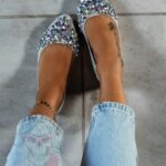 Balerinki z kamieniami Madam Stones srebrne