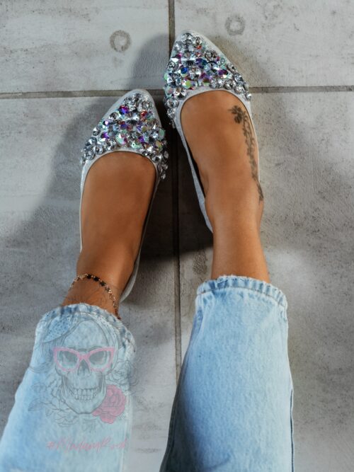 Balerinki z kamieniami Madam Stones srebrne