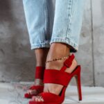 Sandały szpilki Madam Venezi czerwone