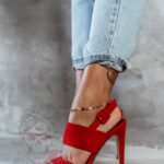 Sandały szpilki Madam Venezi czerwone