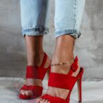 Sandały szpilki Madam Venezi czerwone