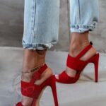 Sandały szpilki Madam Venezi czerwone