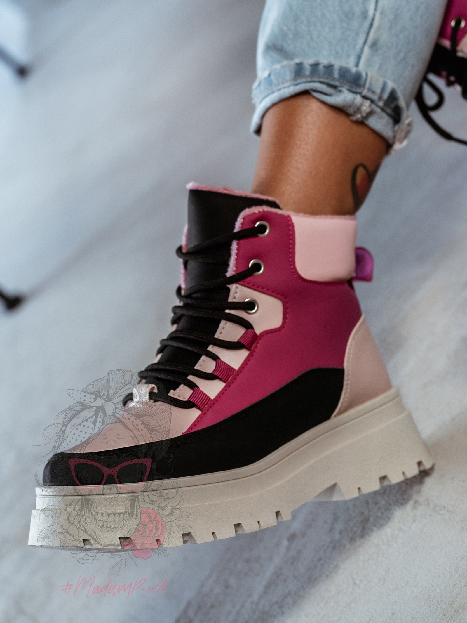 Botki trapery Madam Plum różowe Botki trapery Madam Plum różowe