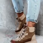 Botki trapery Madam Plum beżowe