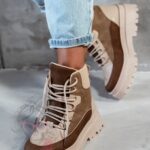 Botki trapery Madam Plum beżowe