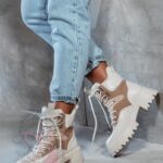 Botki trapery Rock Ogow beżowe