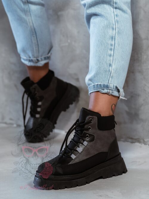 Botki trapery Madam Plum czarne