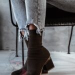 Botki skarpety Madam Slip brązowe