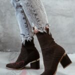 Botki skarpety Madam Slip brązowe