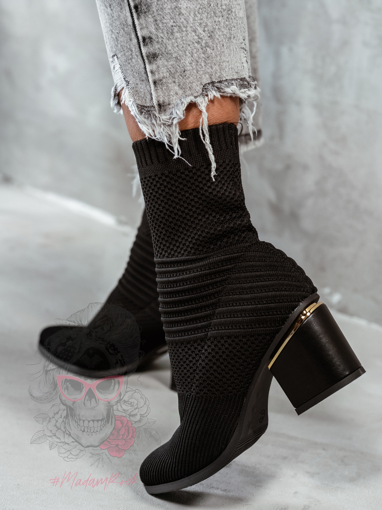 Botki skarpety Madam Slip czarne