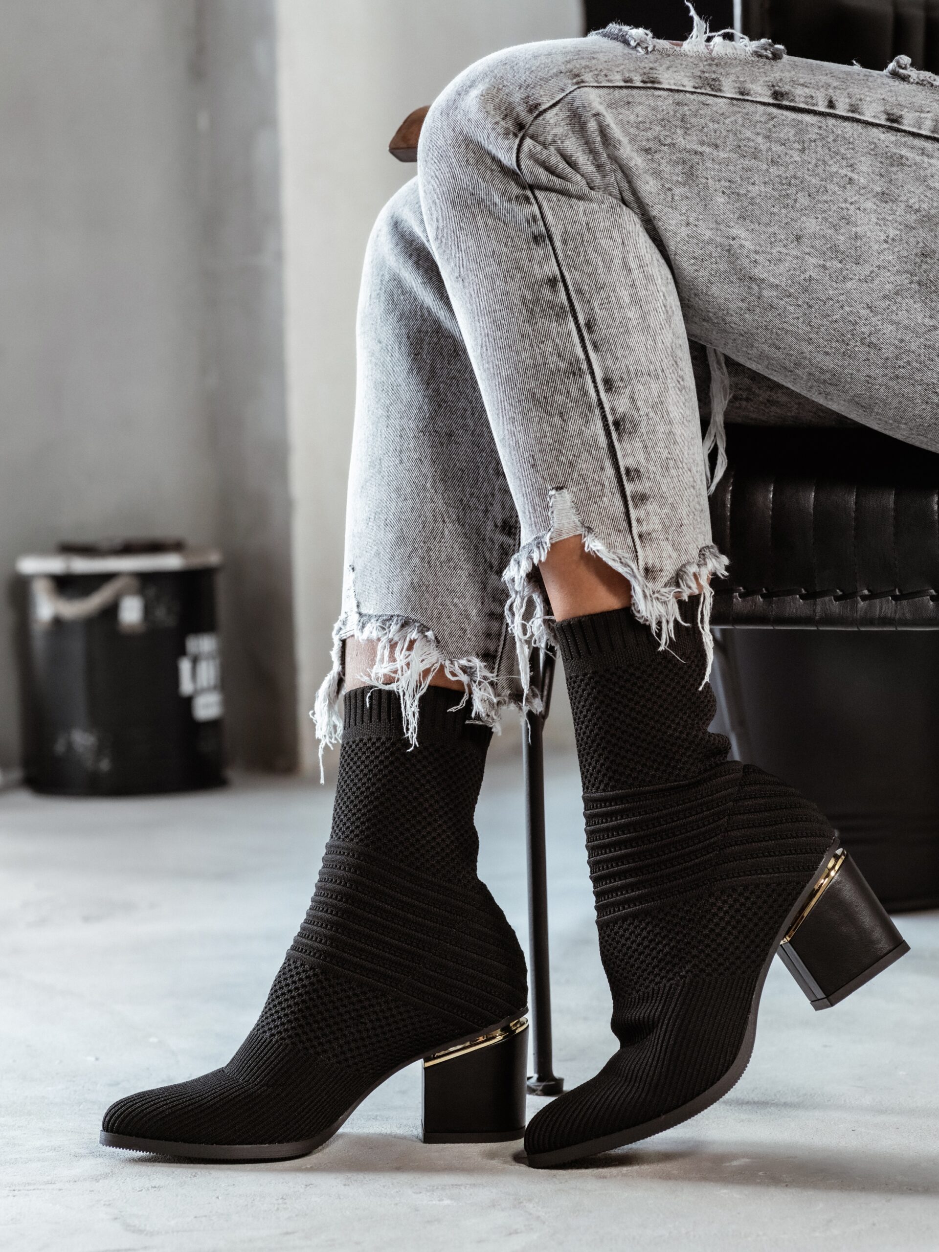 Botki skarpety Madam Slip czarne