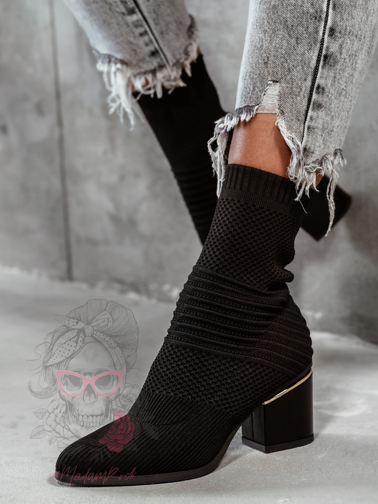 Botki skarpety Madam Slip czarne