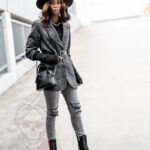 Marynarka jesienna z paskiem Shagen czarna