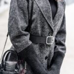 Marynarka jesienna z paskiem Shagen czarna