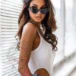 Body prążkowane bawełniane Limited białe