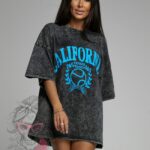 T-shirt dekatyzowany California szary