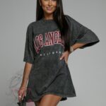 T-shirt dekatyzowany Los Angeles szary