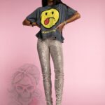T-shirt dekatyzowany Emoji szary