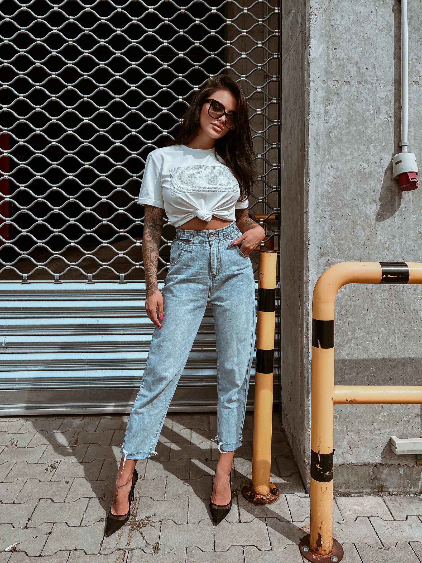 T-shirt z nadrukiem Mini Letters Ola Voga ecru