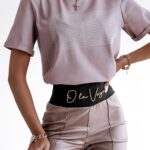 T-shirt z nadrukiem Mini Letters Ola Voga c.lila