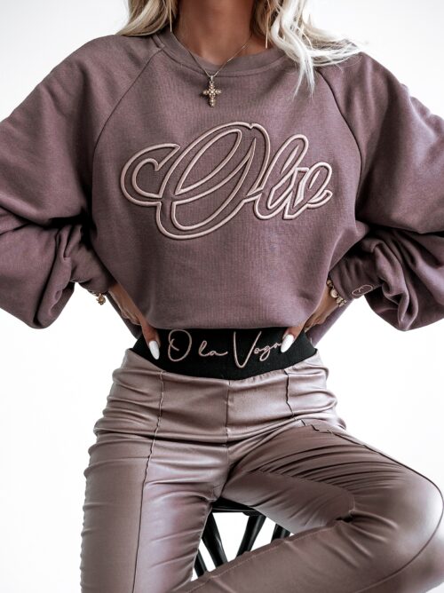 Bluza luźna Oversize OLV Ola Voga c.brąz