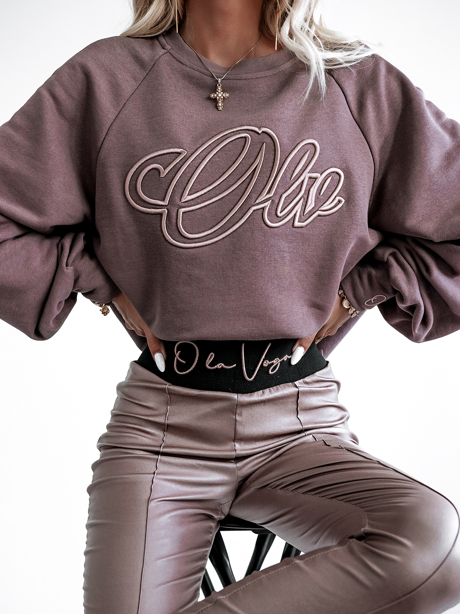 Bluza luźna Oversize OLV Ola Voga c.brąz