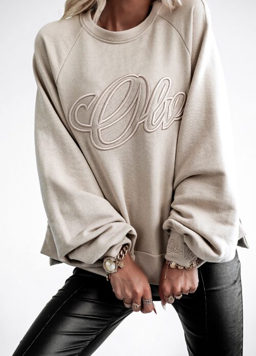 Bluza luźna Oversize OLV Ola Voga j.beż