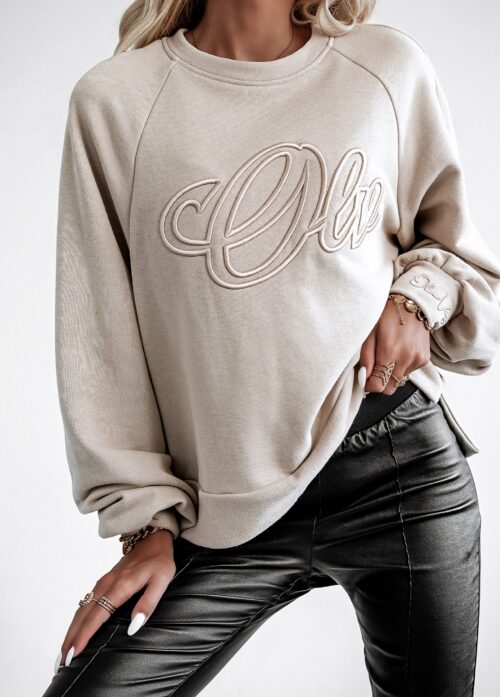 Bluza luźna Oversize OLV Ola Voga j.beż