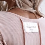 Bluzka dopasowana Slim Lines Ola Voga pudrowy róż