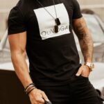 T-shirt męski Big Square Man OLA VOGA czarny