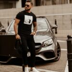 T-shirt męski Big Square Man OLA VOGA czarny