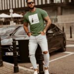 T-shirt męski Big Square Man OLA VOGA khaki