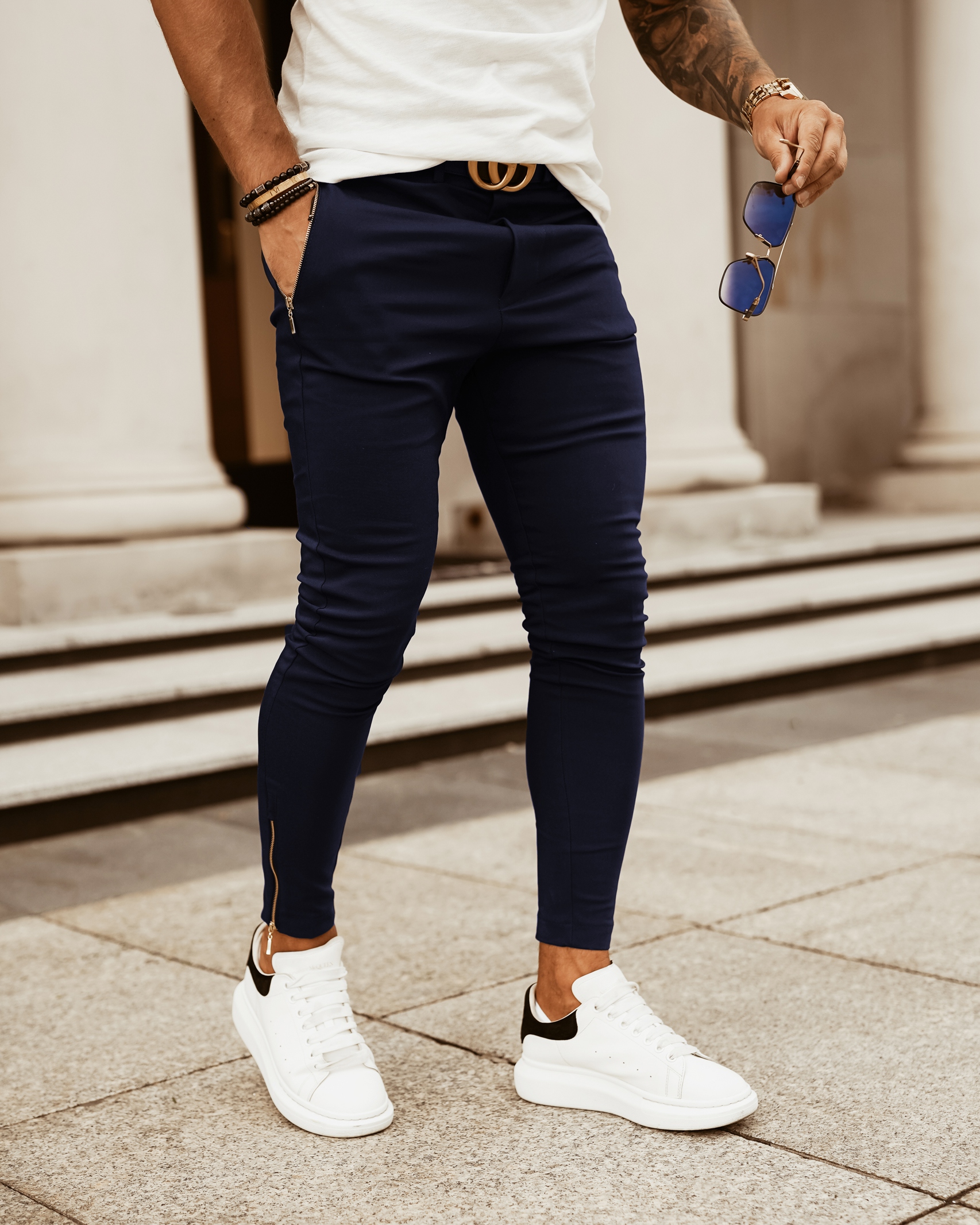 Spodnie męskie Smart Elegance Ola Voga granatowe