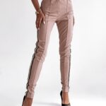 Spodnie logowane Gold Belt Ola Voga beżowe