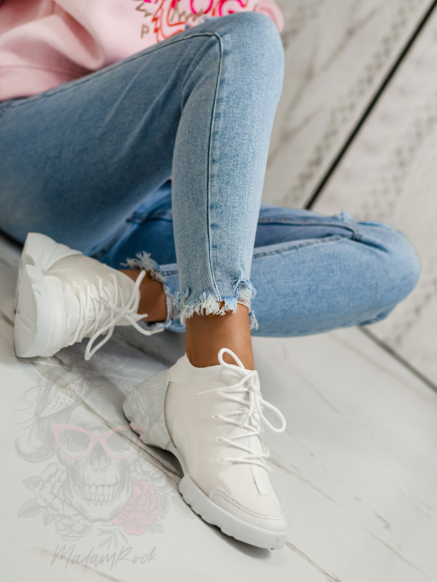 -WYPRZEDANE-Buty sportowe Madam Elsz białe