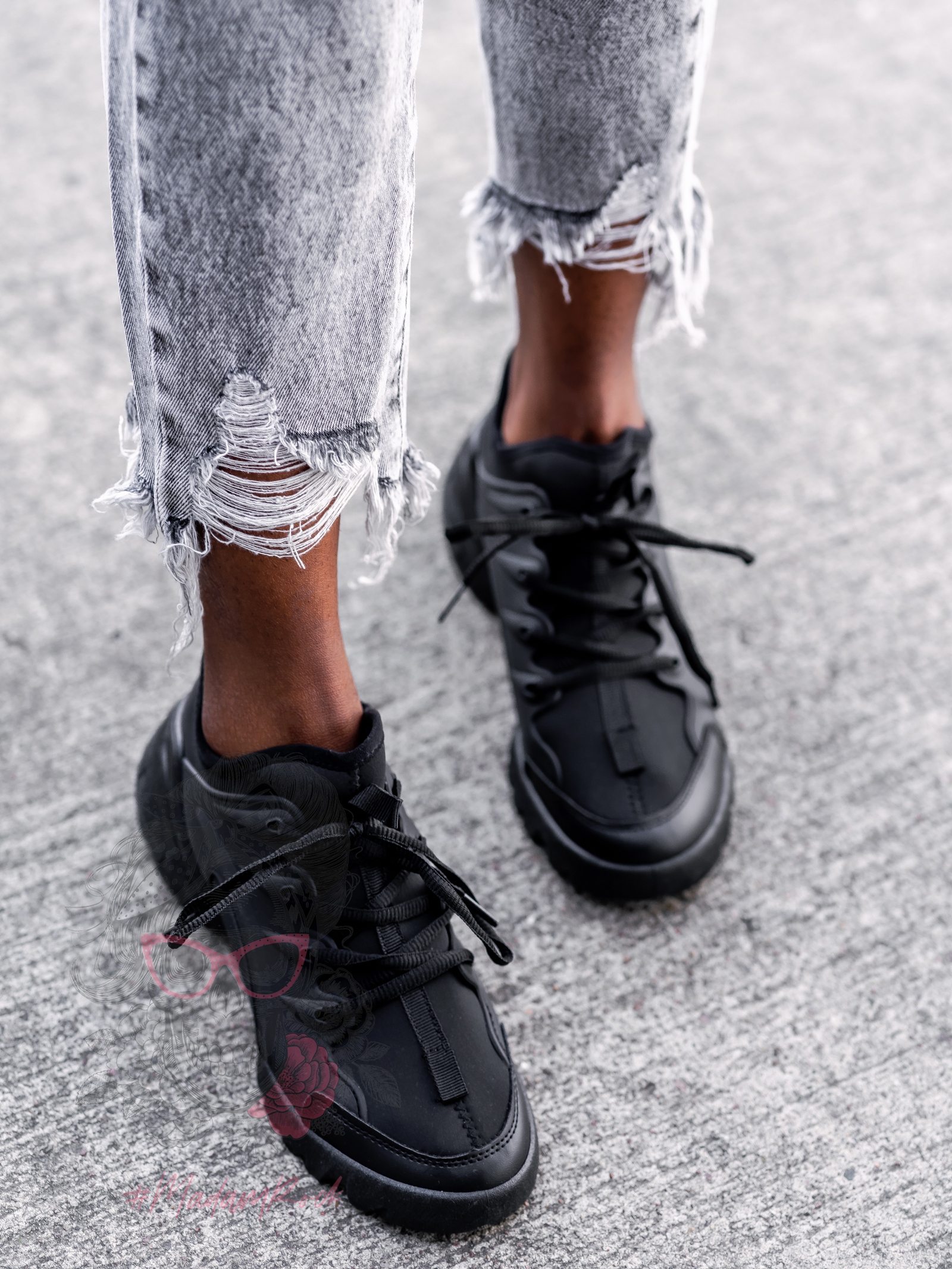 -WYPRZEDANE-Buty sportowe Madam Elsz czarne