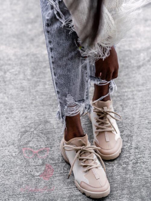 -WYPRZEDANE-Buty sportowe Madam Elsz beżowe