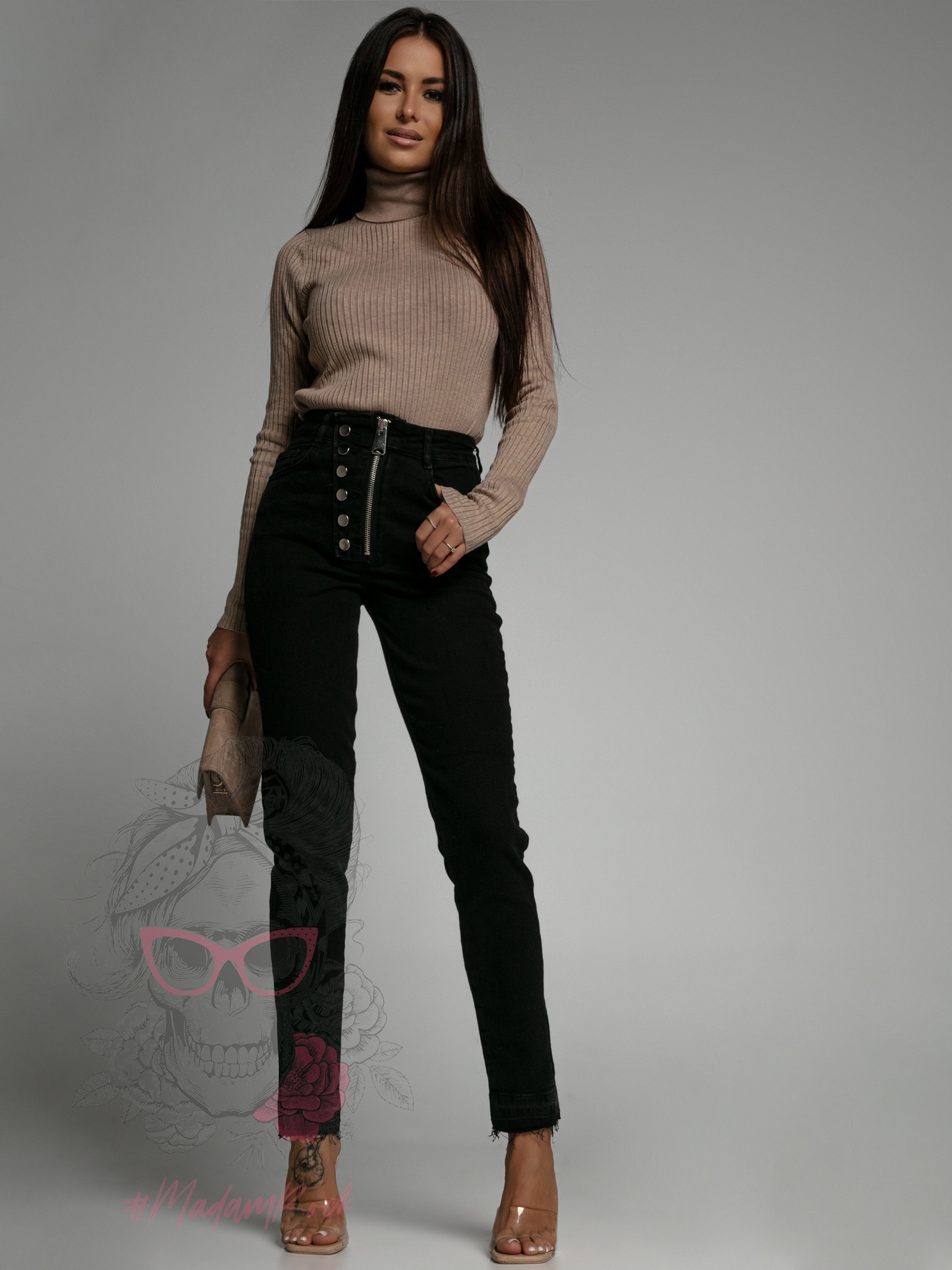 Spodnie jeansowe Pulsanti czarne