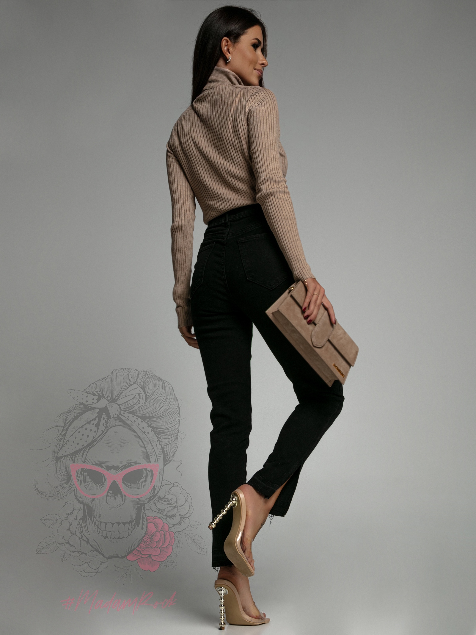 Spodnie jeansowe Pulsanti czarne